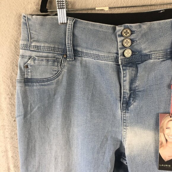 Laurie Felt Jeans Womens XL Light Wash Blue Silky Curve Boot Cut Stretch Denim - Picture 12 of 16